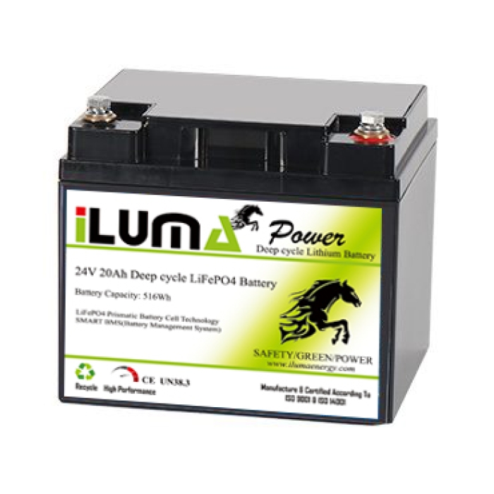 24V 20Ah LiFePO4 Battery